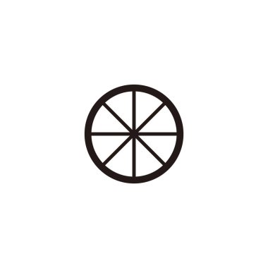 Wheel, simple, geometric symbol simple logo vector
