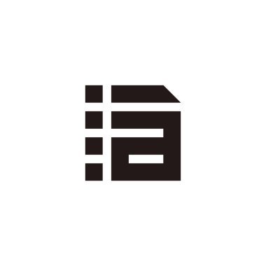 Letter a, notepaper, square geometric symbol simple logo vector
