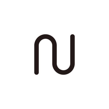 Letter N curve geometric symbol simple logo vector