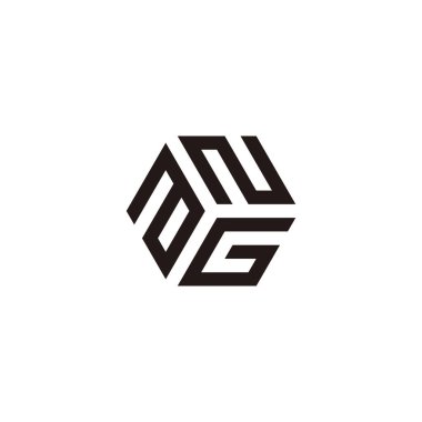 Letter a, N and G, hexagon geometric symbol simple logo vector