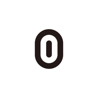Number 0 capsule geometric symbol simple logo vector