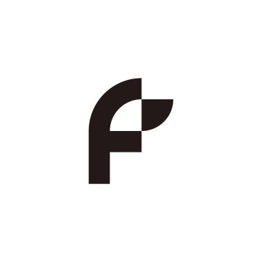 Letter F leaf geometric symbol simple logo vector