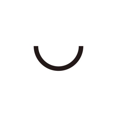 Smile, line geometric symbol simple logo vector