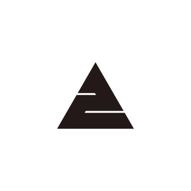 Number 2, mountain geometric symbol simple logo vector