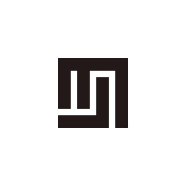 Letter J in M square geometric symbol simple logo vector