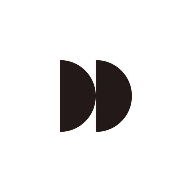 Letter H and D unique geometric symbol simple logo vector