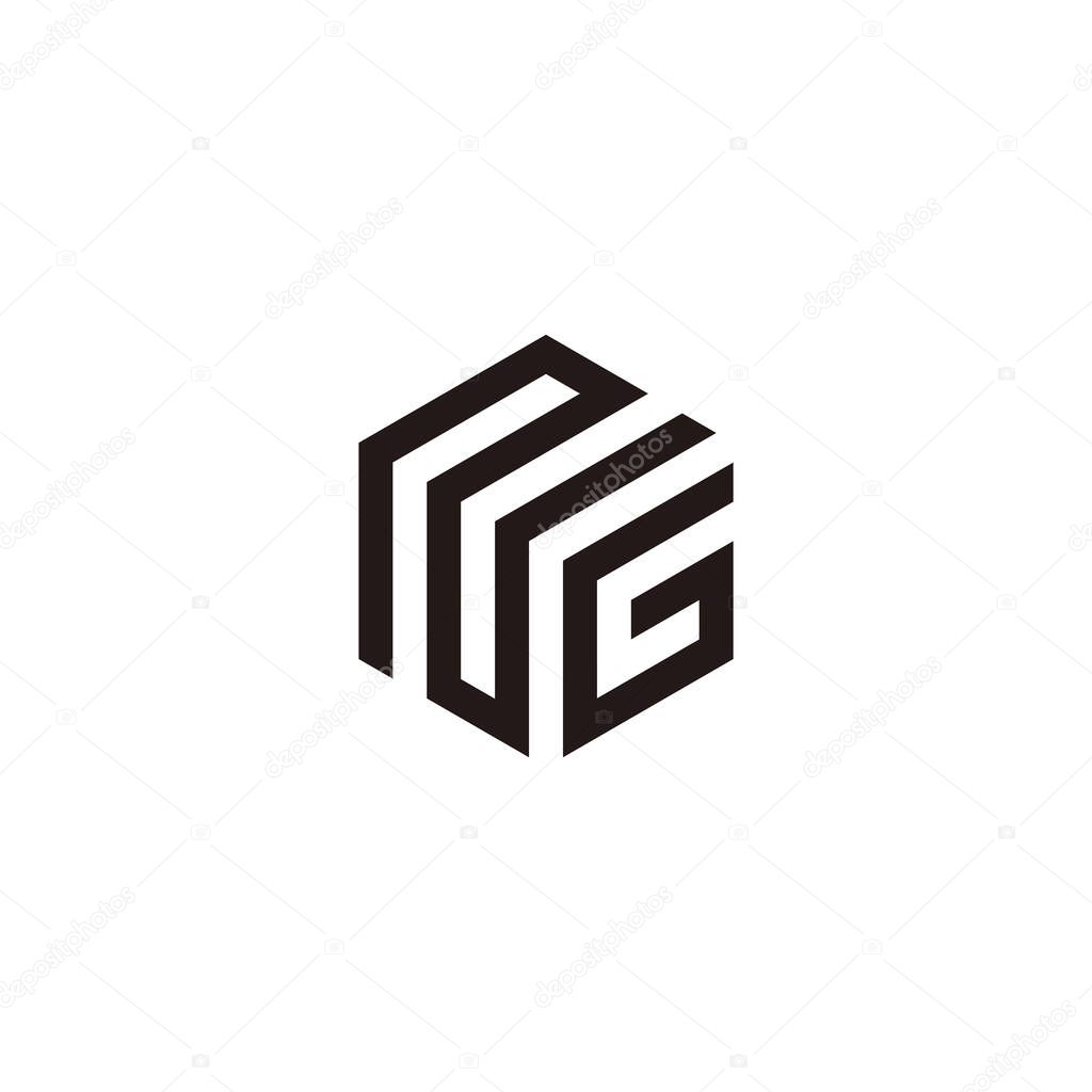 Letter NG hexagon geometric symbol simple logo vector
