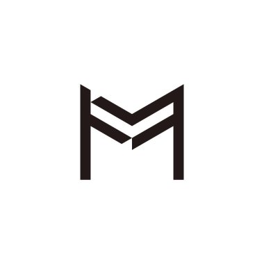 Letter h and M geometric symbol simple logo vector
