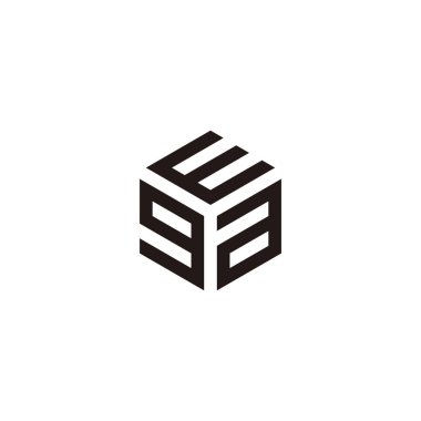 Letter E, g and a hexagon geometric symbol simple logo vector