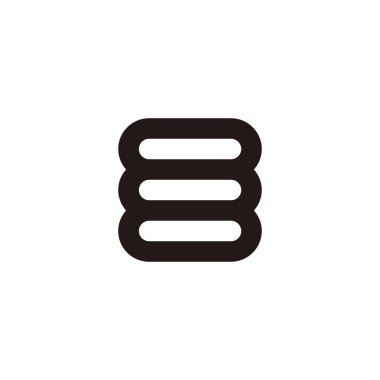 Letter E capsules, outline geometric symbol simple logo vector