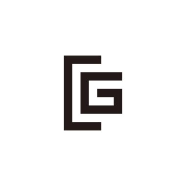 Letter CG square, half geometric symbol simple logo vector