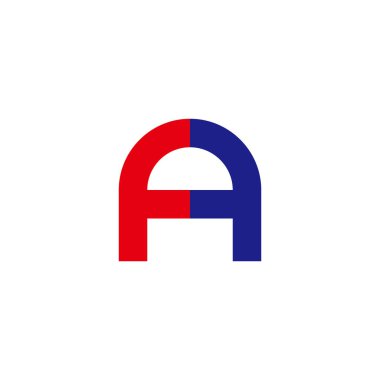 Letter FA, outline geometric symbol simple logo vector