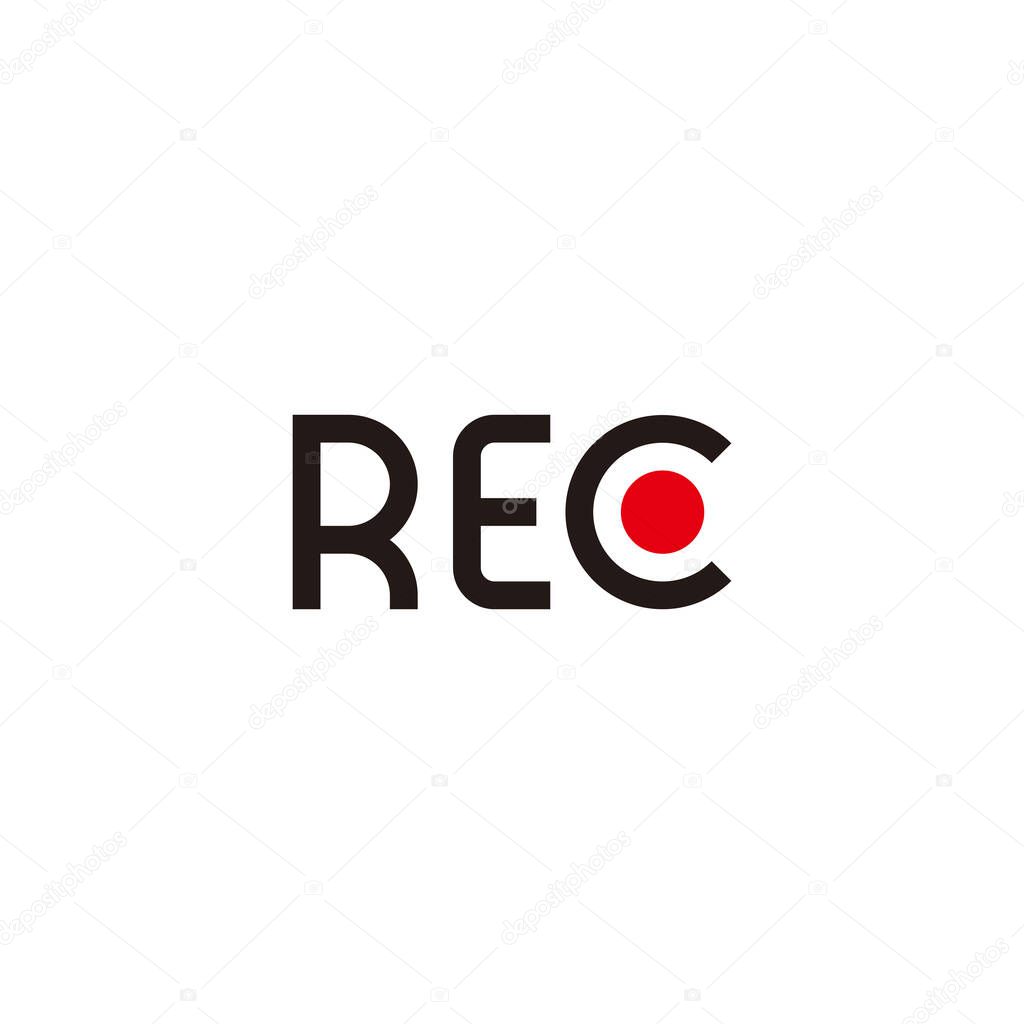 Rec, camera geometric symbol simple logo vector