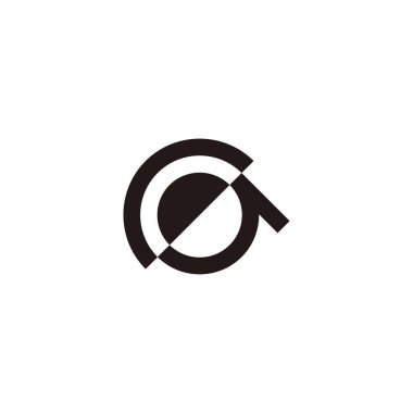 Letter Ca aC C a circle, black geometric symbol simple logo vector