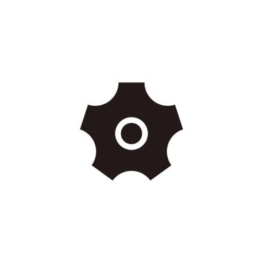 Gear, polygon geometric symbol simple logo vector