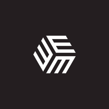 Three letter M, hexagon geometric symbol simple logo vector