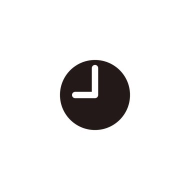 Letter J clock, simple, geometric symbol simple logo vector