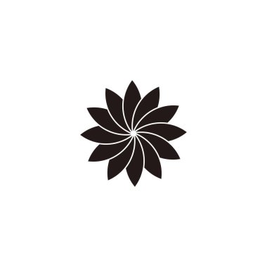 Leaves, shaped flower geometric symbol simple logo vector