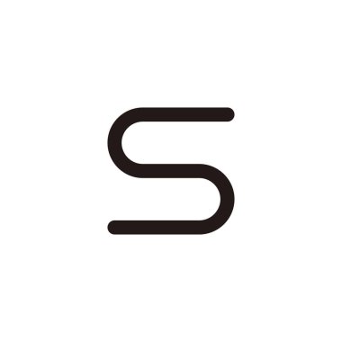 Letter S curve geometric symbol simple logo vector