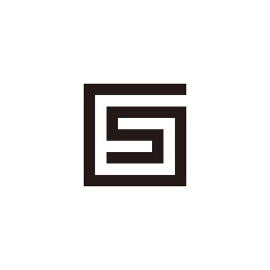Letter G and S connect, square geometric symbol simple logo vector