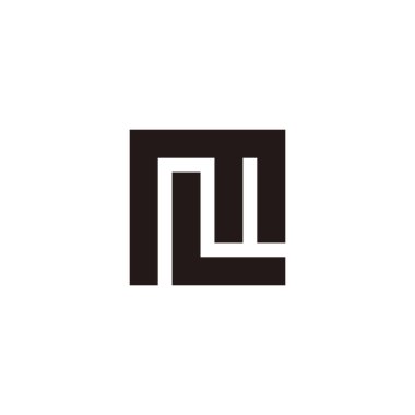 Letter M and L outlines geometric symbol simple logo vector