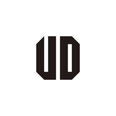 Letter U and D octagon geometric symbol simple logo vector