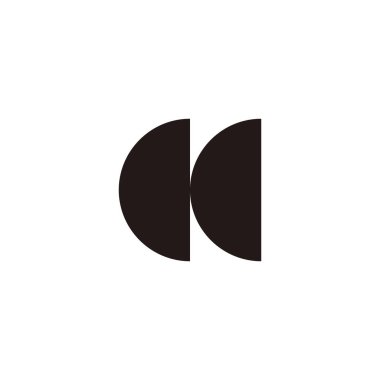 Letter H and C, outline geometric symbol simple logo vector