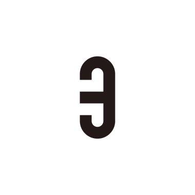 Number 3 capsule, geometric symbol simple logo vector