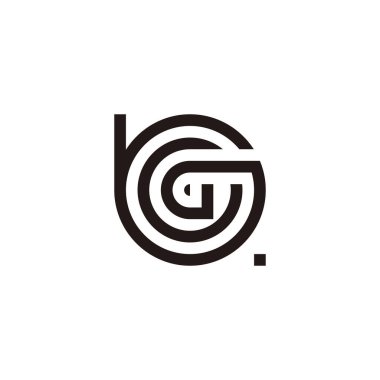 Letter b and G double geometric symbol simple logo vector