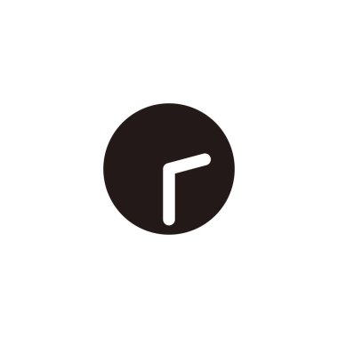 Letter r clock, simple, geometric symbol simple logo vector