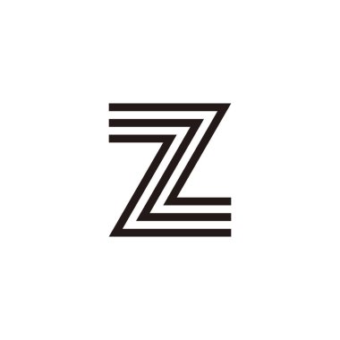 Letter Z lines, cool geometric symbol simple logo vector