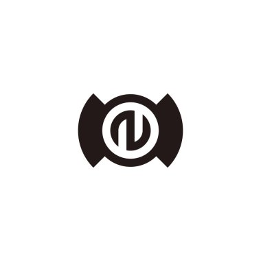 Letter N in M, circle geometric symbol simple logo vector