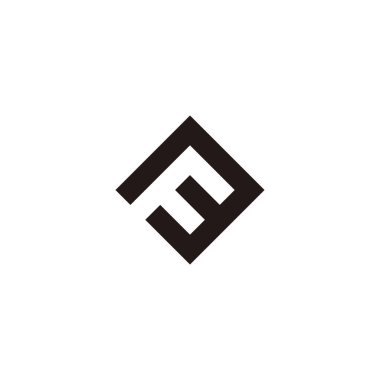 Letter F simple, square geometric symbol simple logo vector