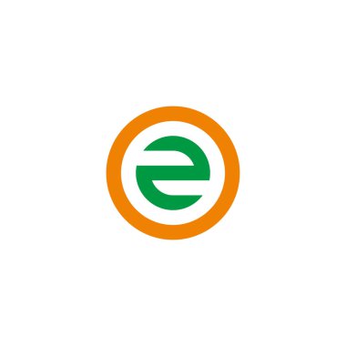 Letter O and number 2, circle geometric symbol simple logo vector