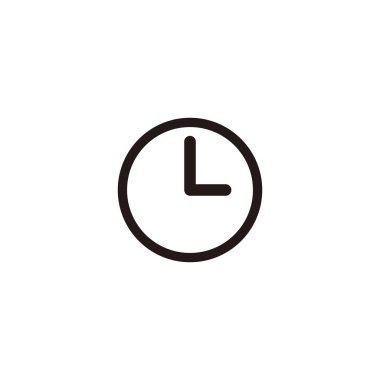 Letter L clock, outlines geometric symbol simple logo vector