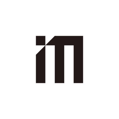 Letter i m, square geometric symbol simple logo vector
