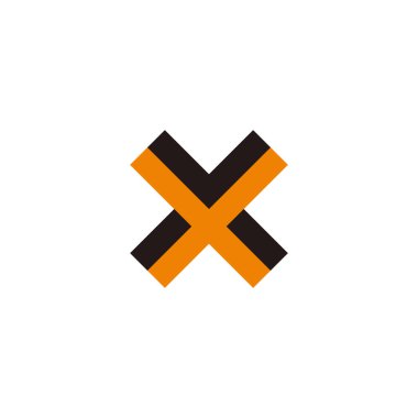 Letter X and V double, geometric symbol simple logo vector