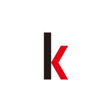 Letter k arrow left, geometric symbol simple logo vector
