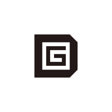 Letter G in D square, geometric symbol simple logo vector