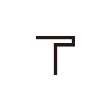 Letter T p line, geometric symbol simple logo vector