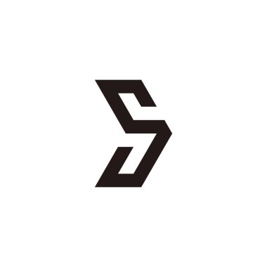Letter S direction, geometric symbol simple logo vector
