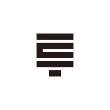 Letter C lamp, square geometric symbol simple logo vector