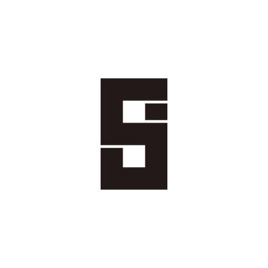 Letter S and j, number 8 geometric symbol simple logo vector