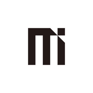 Letter m i, square geometric symbol simple logo vector