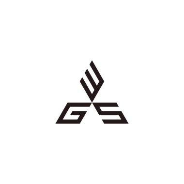 Letter W, G  and S, triangle geometric symbol simple logo vector