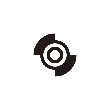 Letter o in S, circle geometric symbol simple logo vector