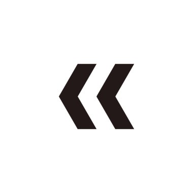 Two direction letter K and H outline simple symbol logo vector