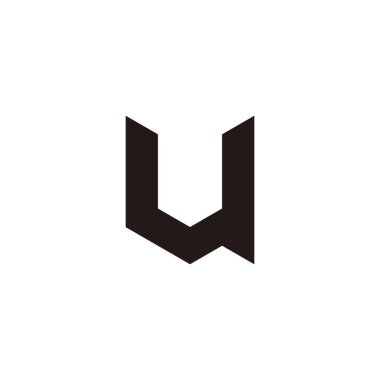 Letter u outline hexagon simple symbol logo vector