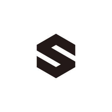 Letter S hexagon outline simple symbol logo vector