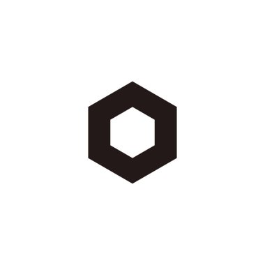Letter O hexagon equipment simple symbol logo vector